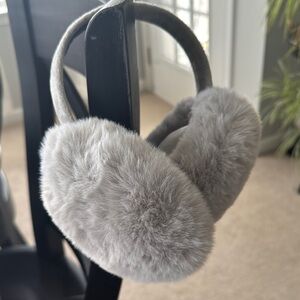 Cozy Gray Faux Fur Over Sized Earmuffs